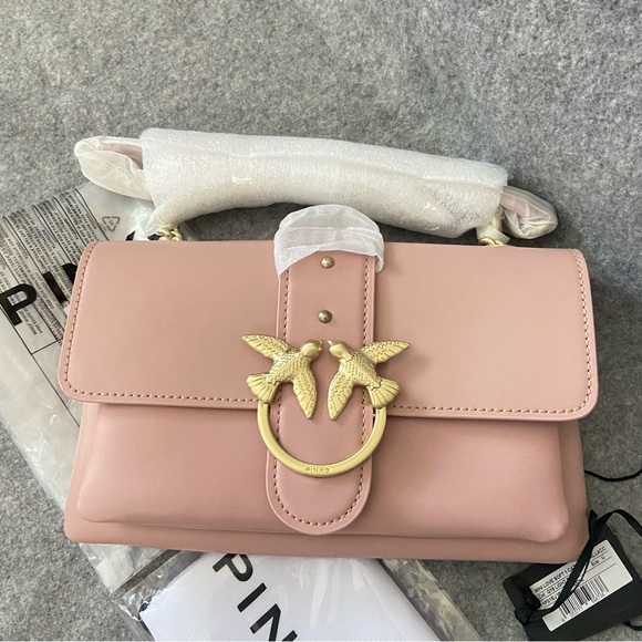 NWT PINKO Ladies Light Pink Mini Love Soft Crossbody Bag - Picture 2 of 12